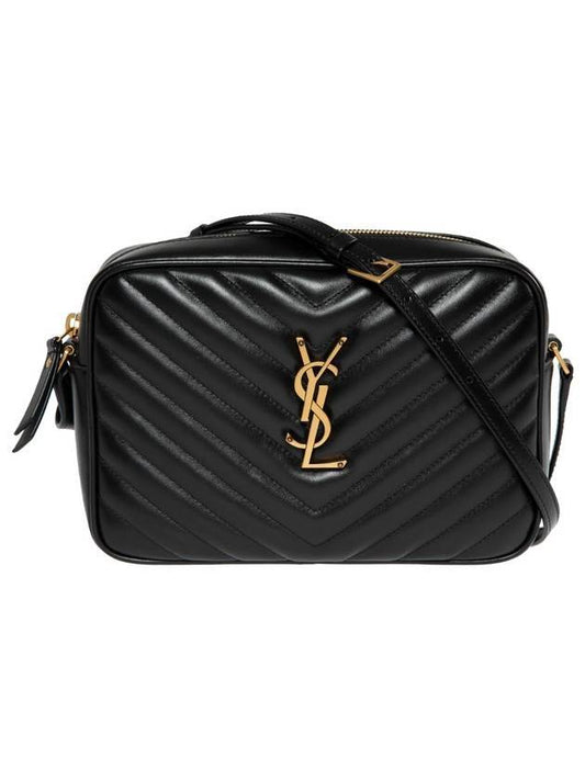 Luxury Saint Laurent Trending 2025 Lou Logo Quilting Cross Bag Black