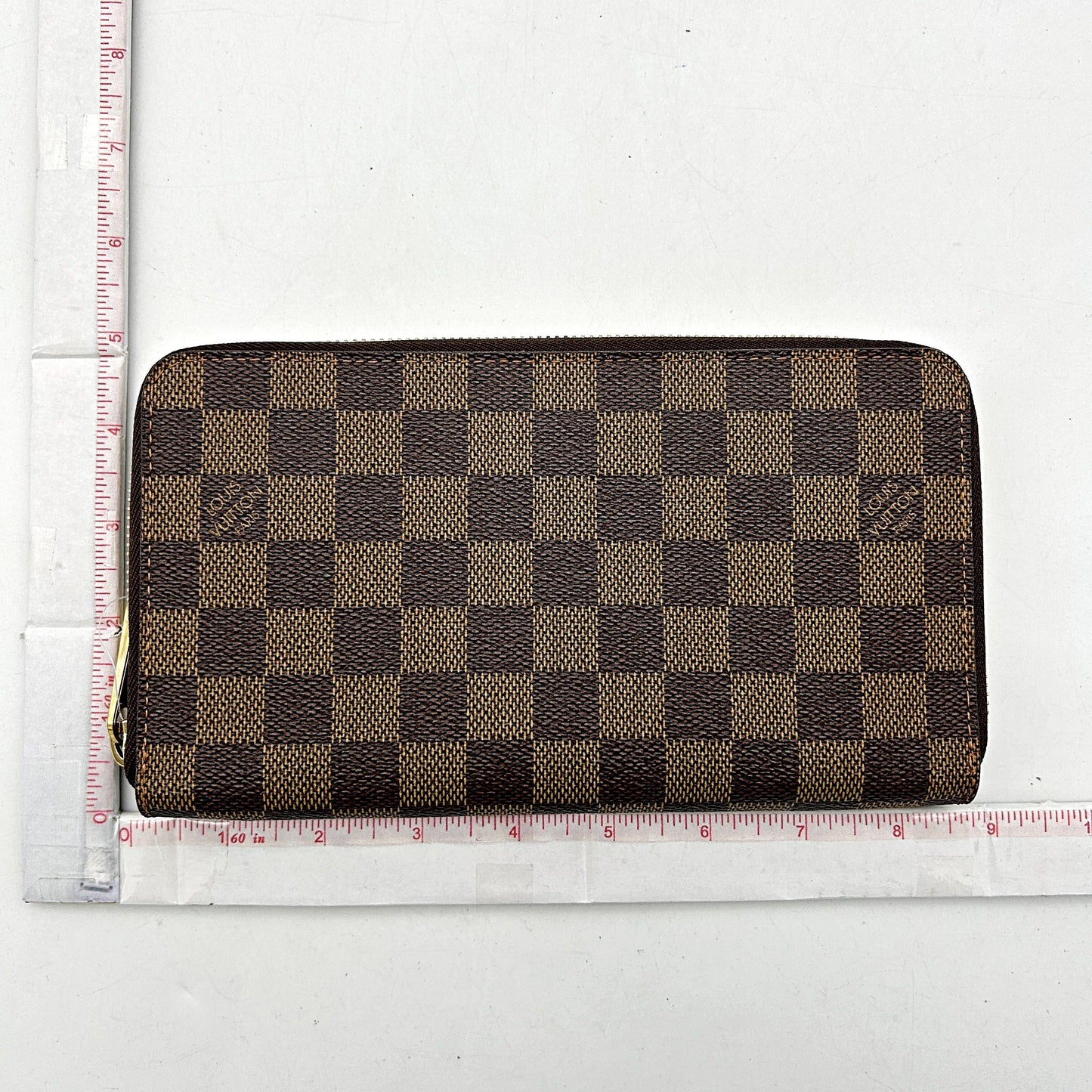 LOUIS VUITTON Damier Ebene Clemence Wallet Rose Ballerine lv8845ww