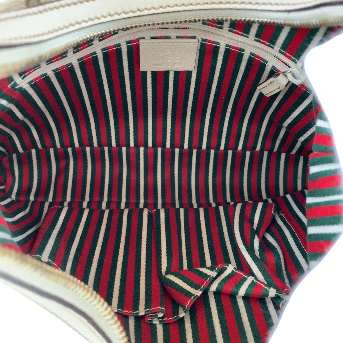 GUCCI Shoulder Bag 182489 GG canvas, leather White Brown Gold Metal Interlocking Women Used