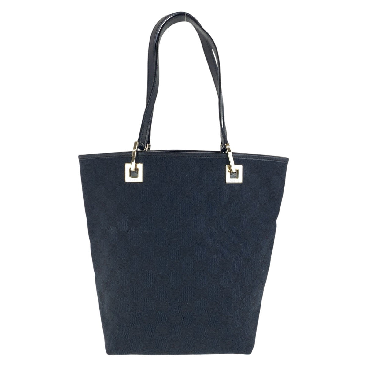 GUCCI Tote Bag 002 1099 GG canvas Black GoldMetal