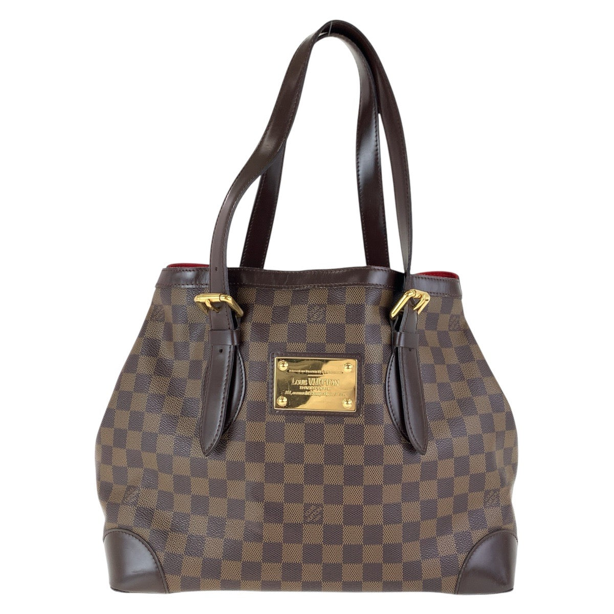 LOUIS VUITTON Tote Bag N51204 PVC Brown Gold Metal Damier Hamstead MM