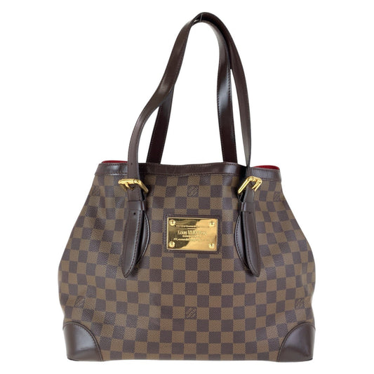 LOUIS VUITTON Tote Bag N51204 PVC Brown Gold Metal Damier Hamstead MM