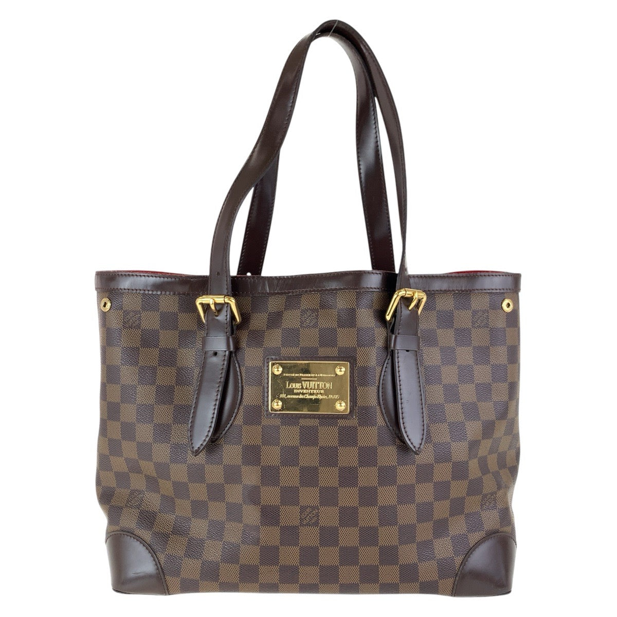 LOUIS VUITTON Tote Bag N51204 PVC Brown Gold Metal Damier Hamstead MM