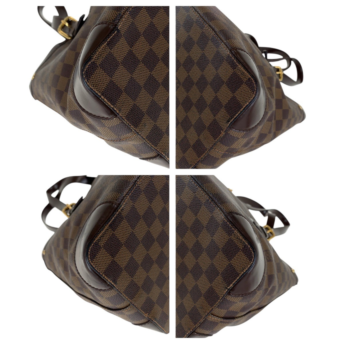 LOUIS VUITTON Tote Bag N51204 PVC Brown Gold Metal Damier Hamstead MM