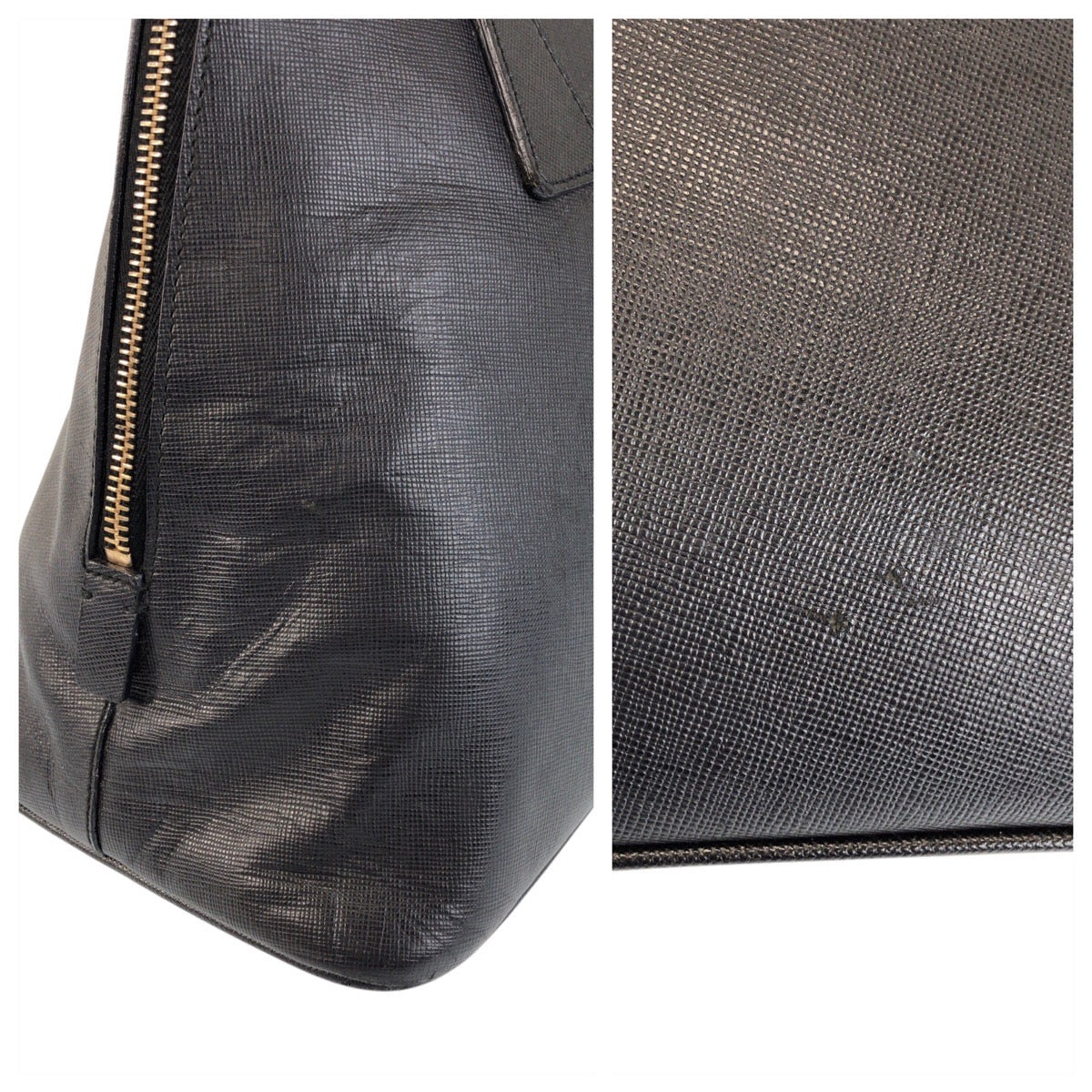 PRADA Handbag leather black Safiano