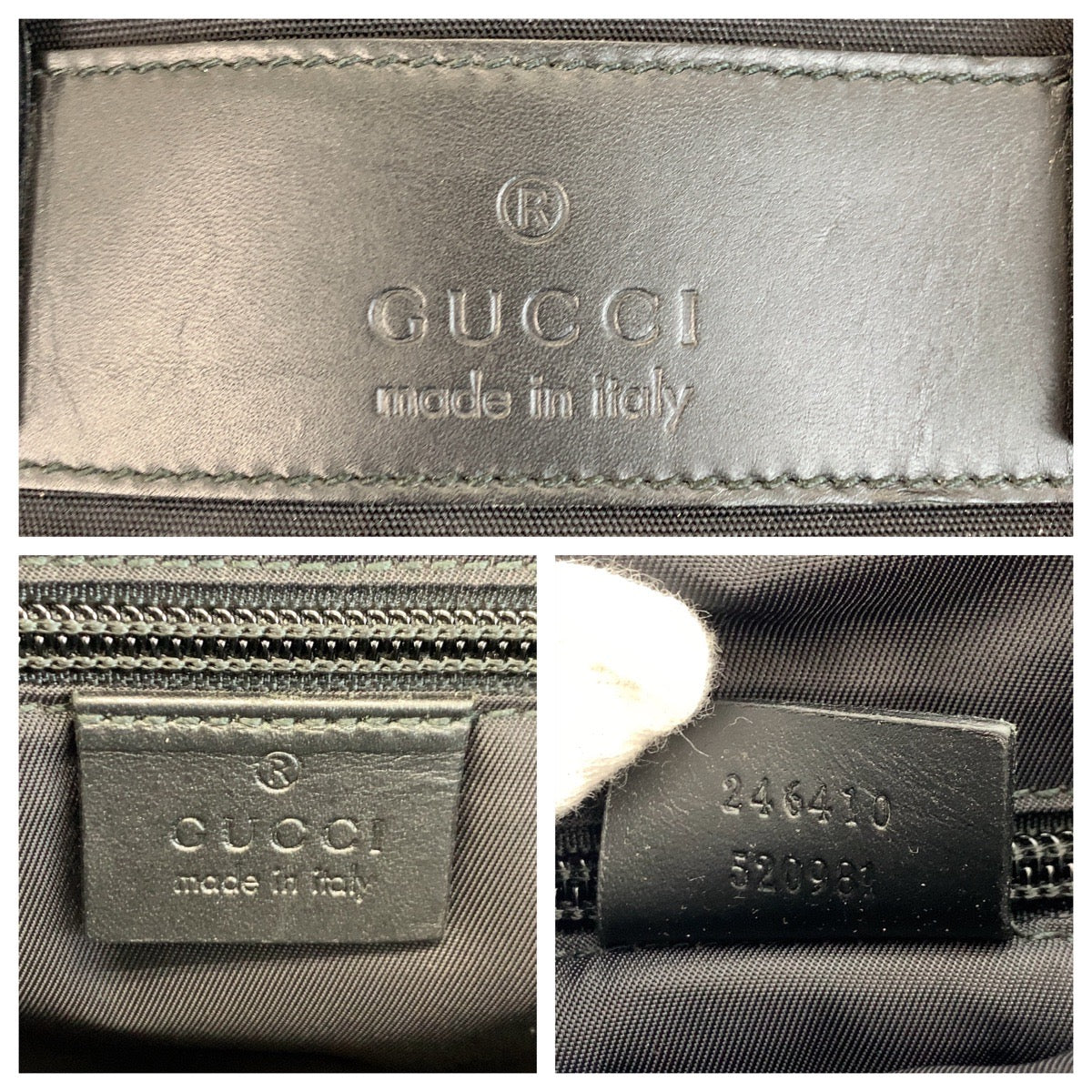 GUCCI Business bag 246410 Nylon black Sherry line