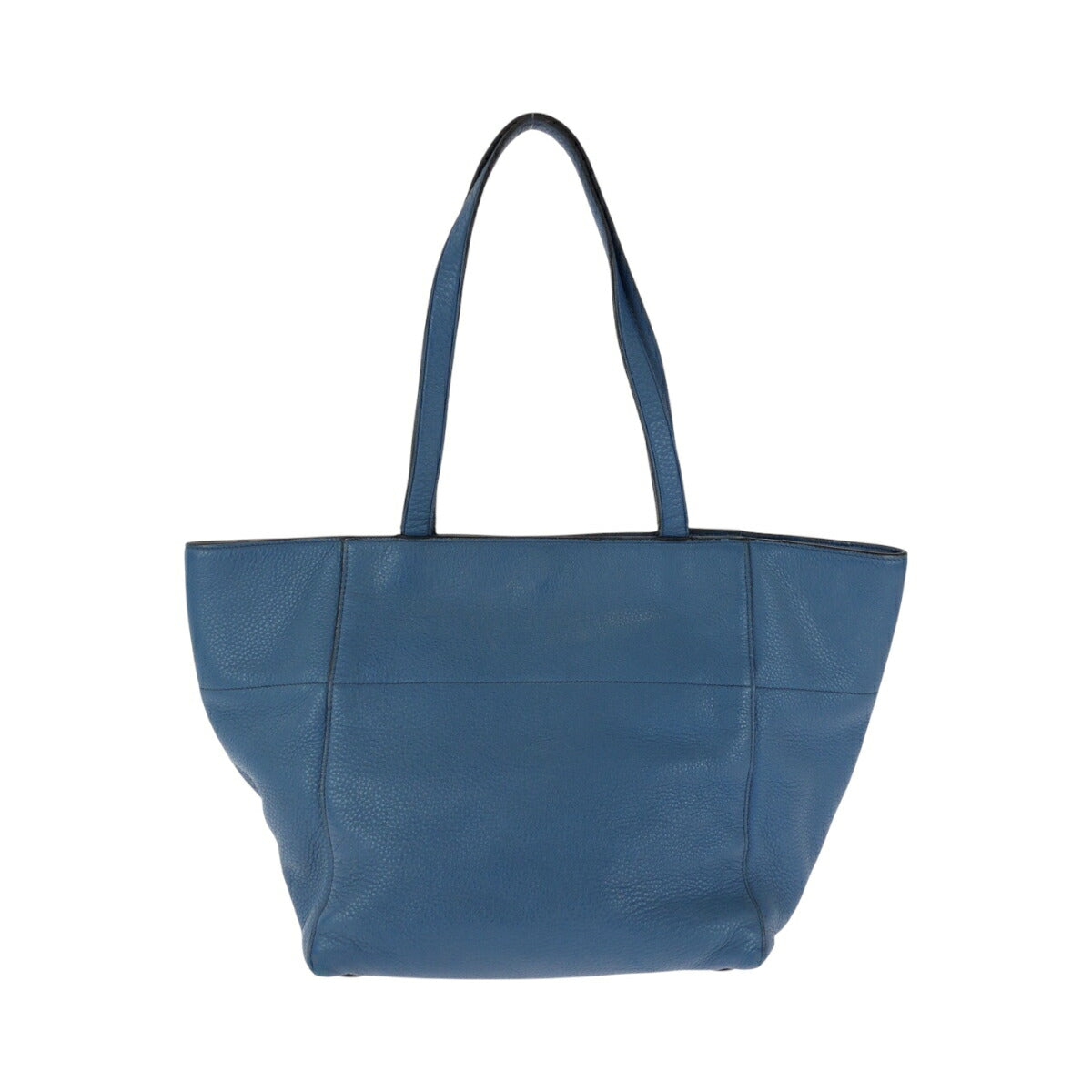Prada Vitello Daino Triangle Logo Plate Blue Leather 2way Bag