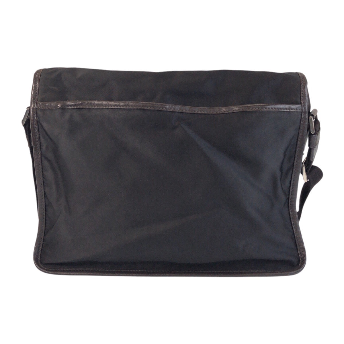 PRADA Shoulder Bag Nylon Black SilverMetal Test Triangle With logo