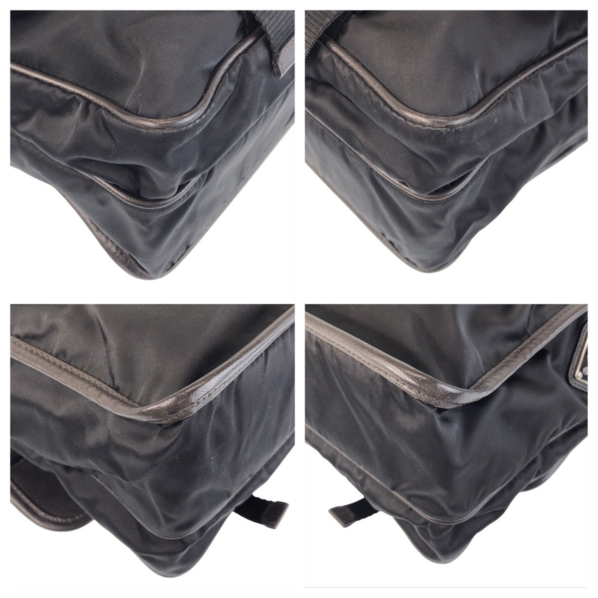 PRADA Shoulder Bag Nylon Black SilverMetal Test Triangle With logo