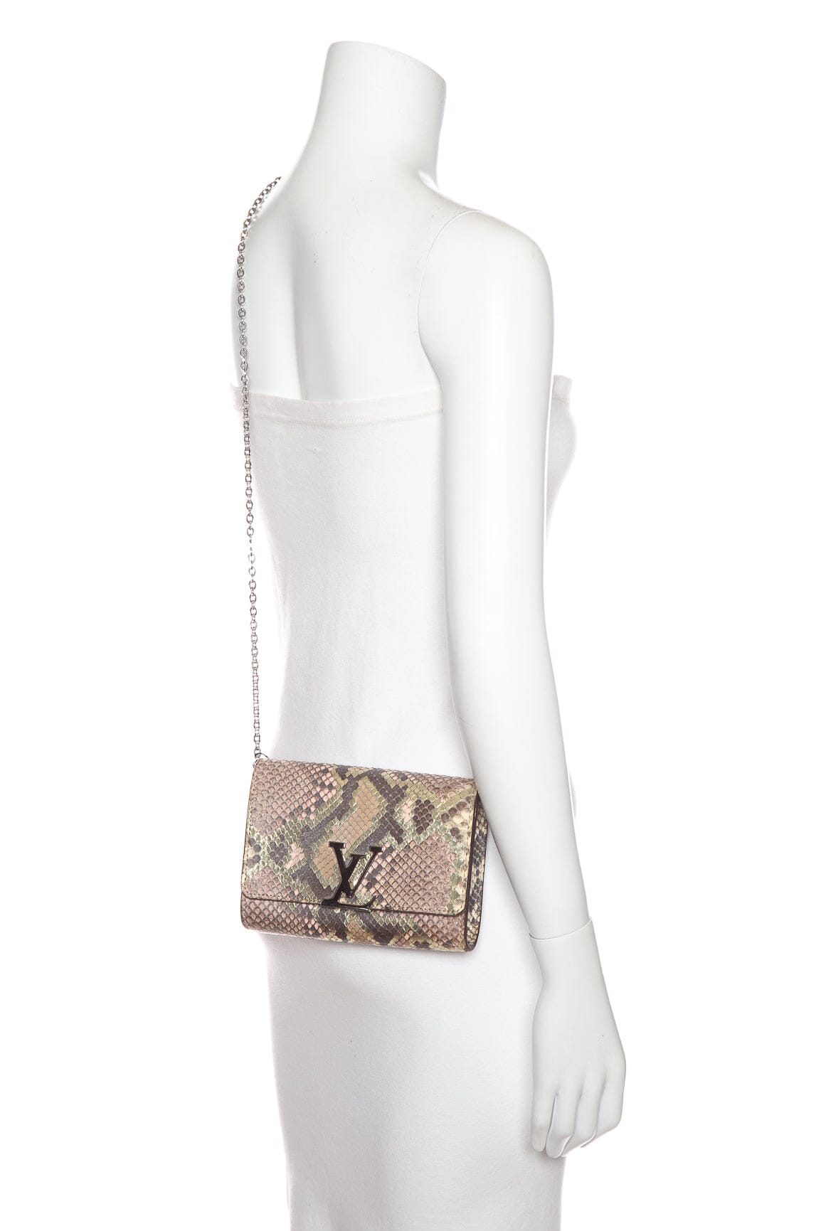 Louis Vuitton Python and Pink Chain Louise Shoulder Bag