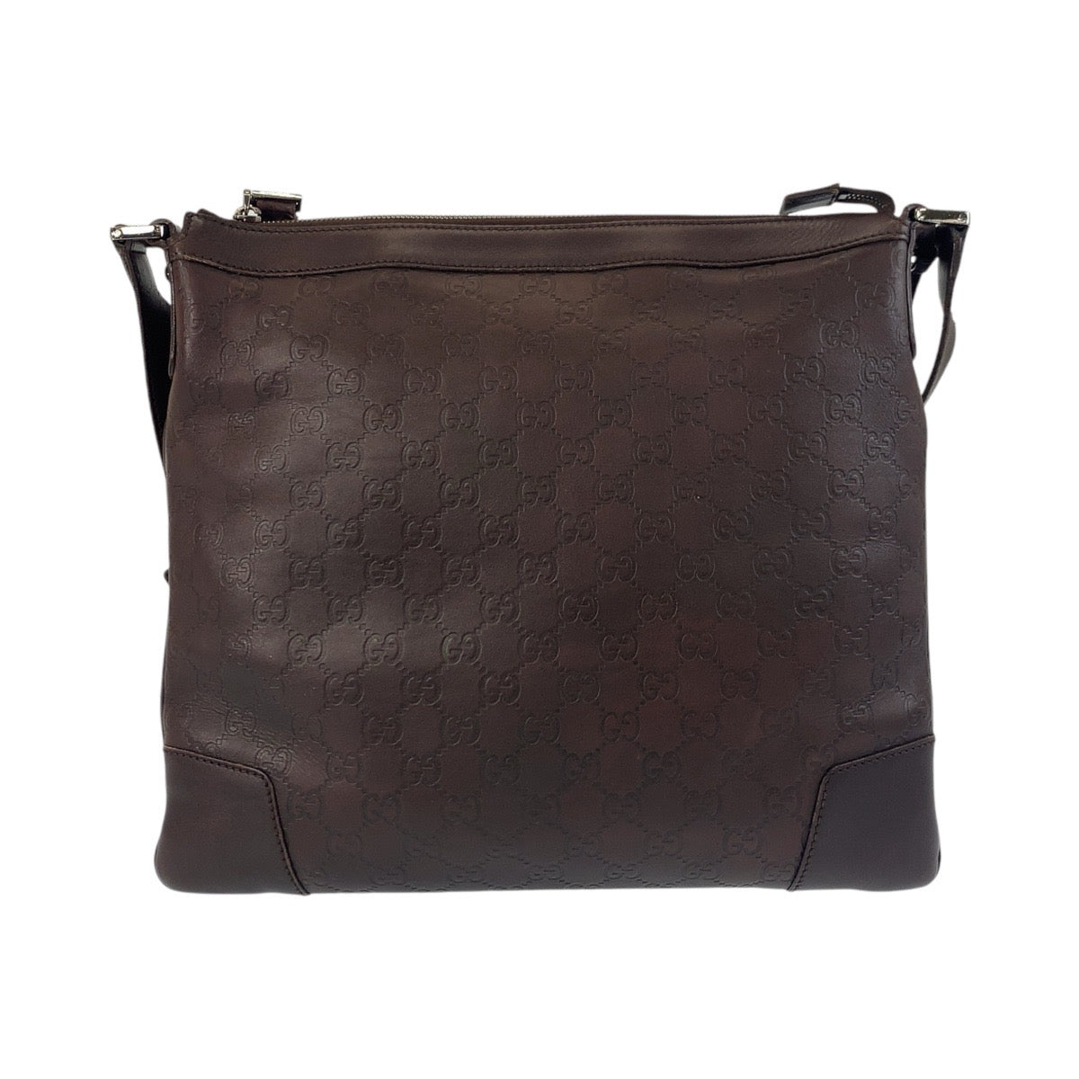 GUCCI Shoulder Bag 148476 leather Brown Silver Metal Guccisima