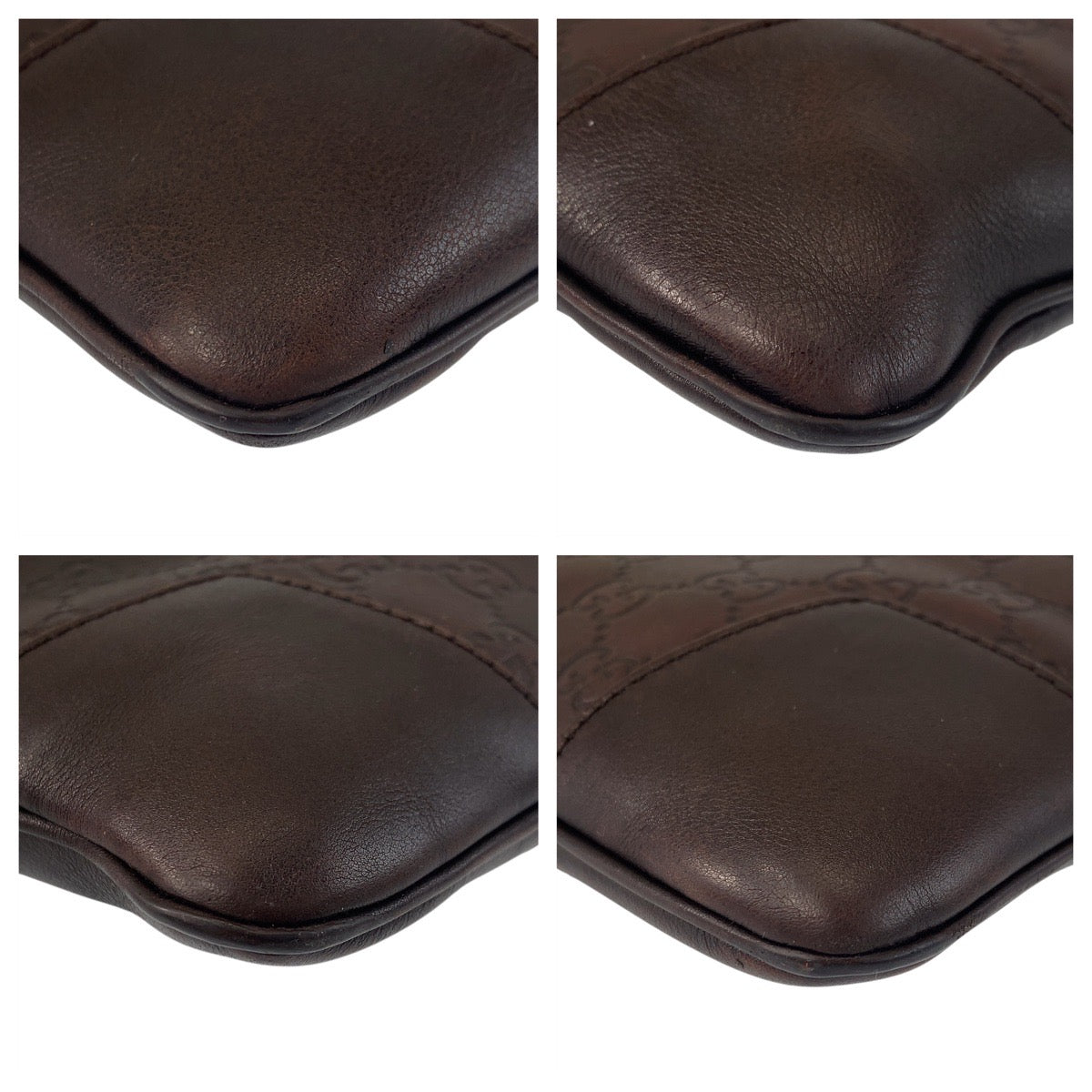 GUCCI Shoulder Bag 148476 leather Brown Silver Metal Guccisima