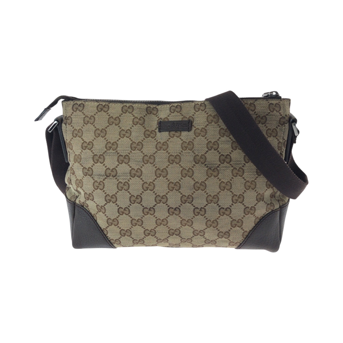 GUCCI Shoulder Bag 114273 GG canvas Beige Brown SilverMetal Shoulder Bag pochette Women