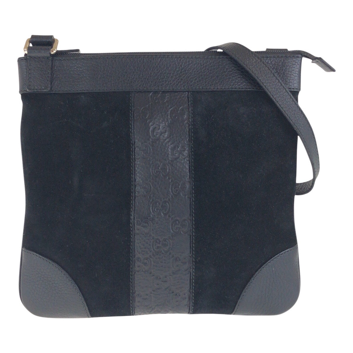 GUCCI Shoulder Bag 272 396 Suede, Leather Black Silver Metal Crossbody Shoulder Bag Women