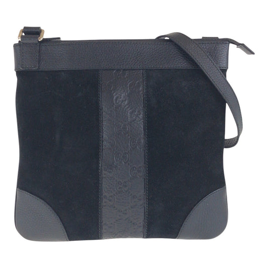 GUCCI Shoulder Bag 272 396 Suede, Leather Black Silver Metal Crossbody Shoulder Bag Women