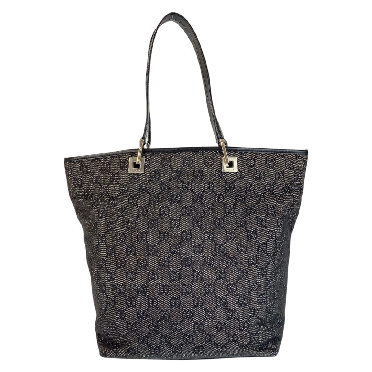 GUCCI Tote Bag 31243 GG canvas, leather Black SilverMetal Tote Bag Shoulder Bag Women