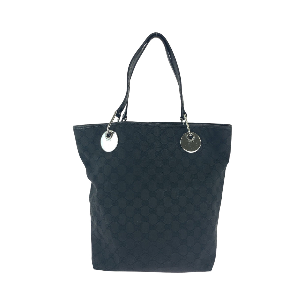 GUCCI Tote Bag 10836 GG canvas Black SilverMetal Tote Bag Shoulder Bag Women