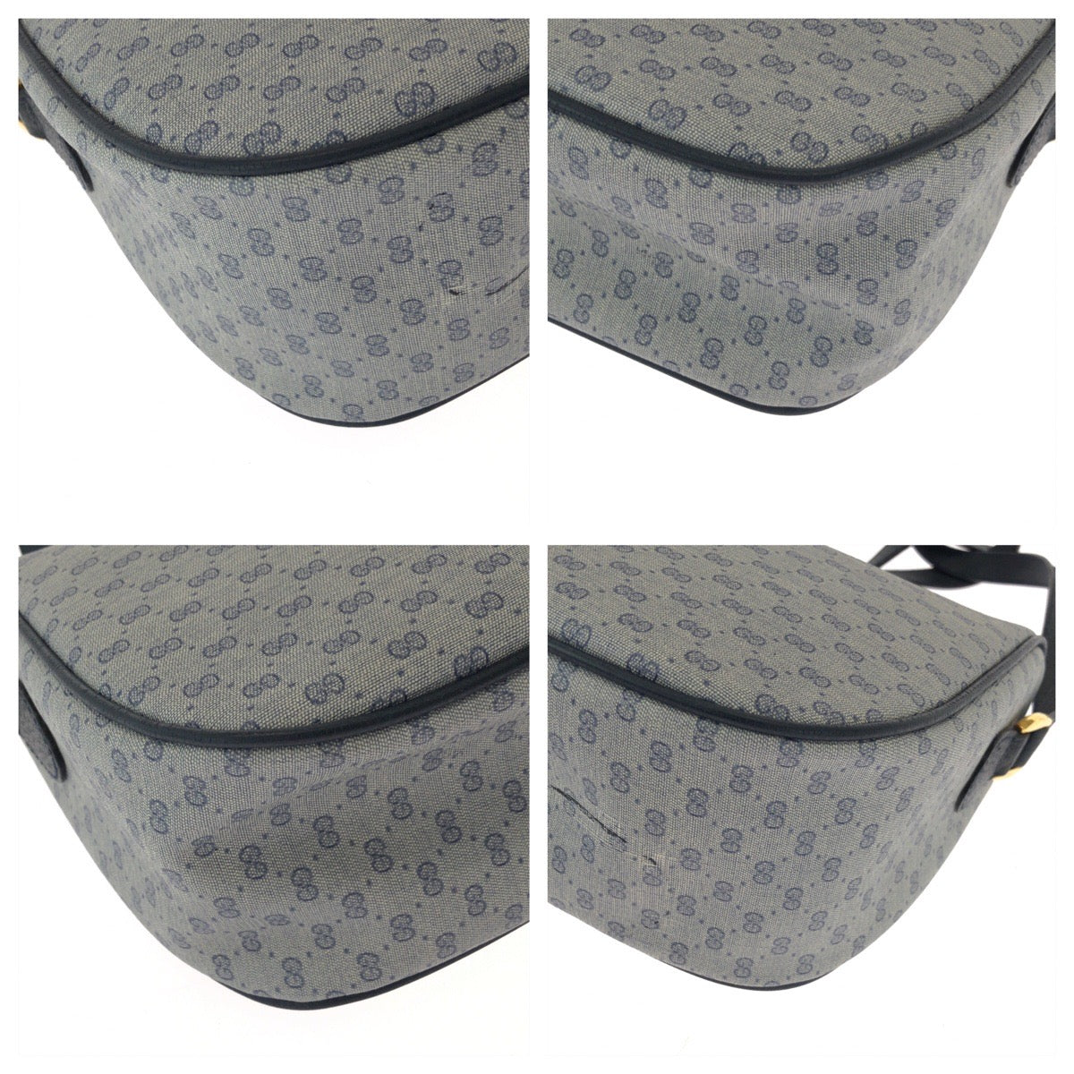 GUCCI Shoulder Bag 89 02 077 GG Supreme Canvas gray Old Gucci