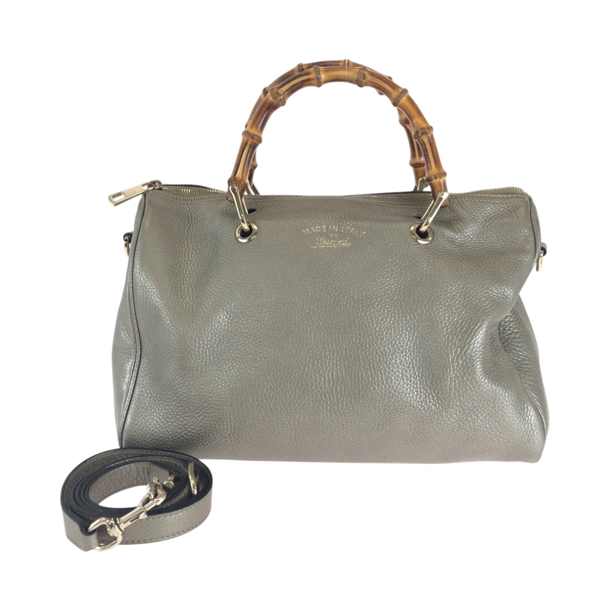 GUCCI Shoulder Bag 353124 leather gold Bamboo