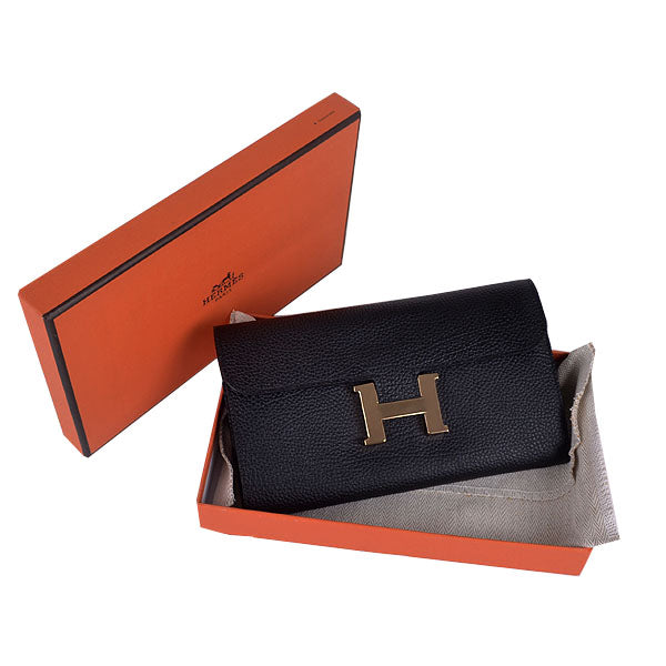 Luxury Hermes Wallet H6023 Wallet Black