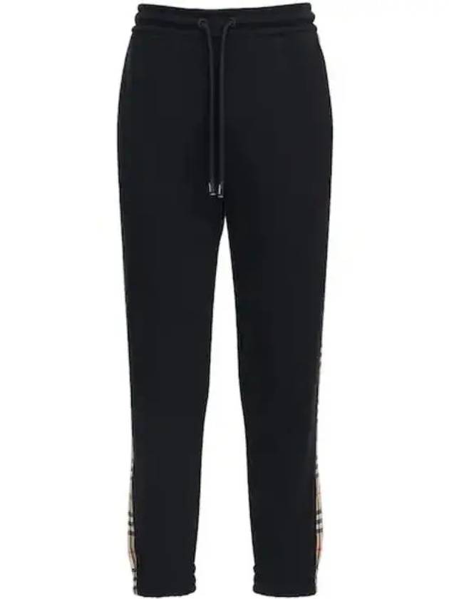 Luxury Burberry Men's Vintage Check Panel JoGGer Track Pants Black