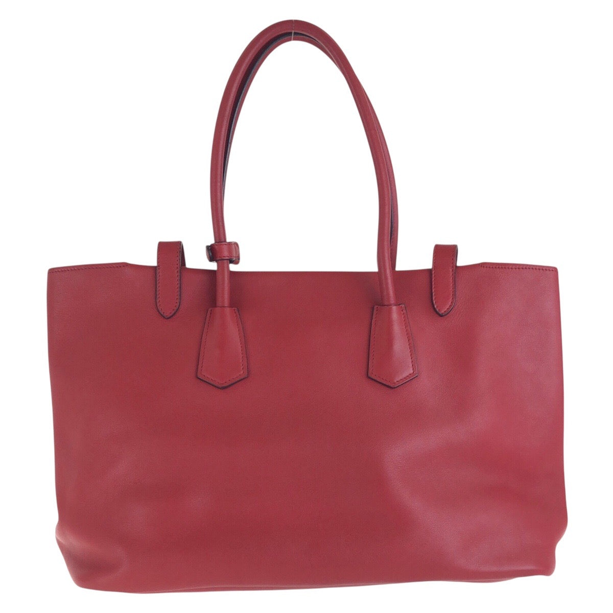 PRADA Tote Bag leather Red Silver Metal Tote Bag Shoulder Bag Women