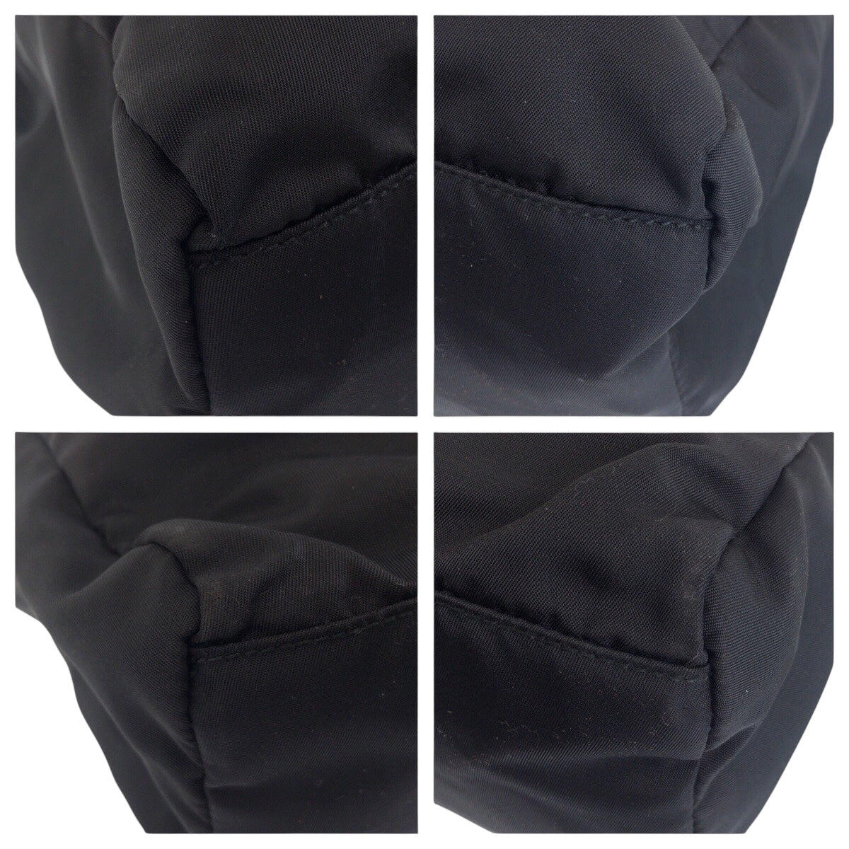 PRADA Tote Bag Nylon Black SilverMetal Tote Bag Shoulder Bag Handbag Test Triangle With logo Women
