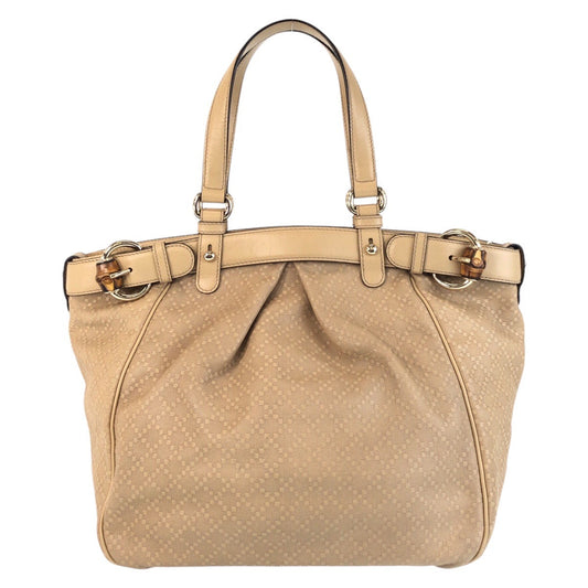 GUCCI Shoulder Bag 282312 Canvas, Leather Beige Gold Metal Shoulder Bag Tote Bag Bamboo Diamante Women