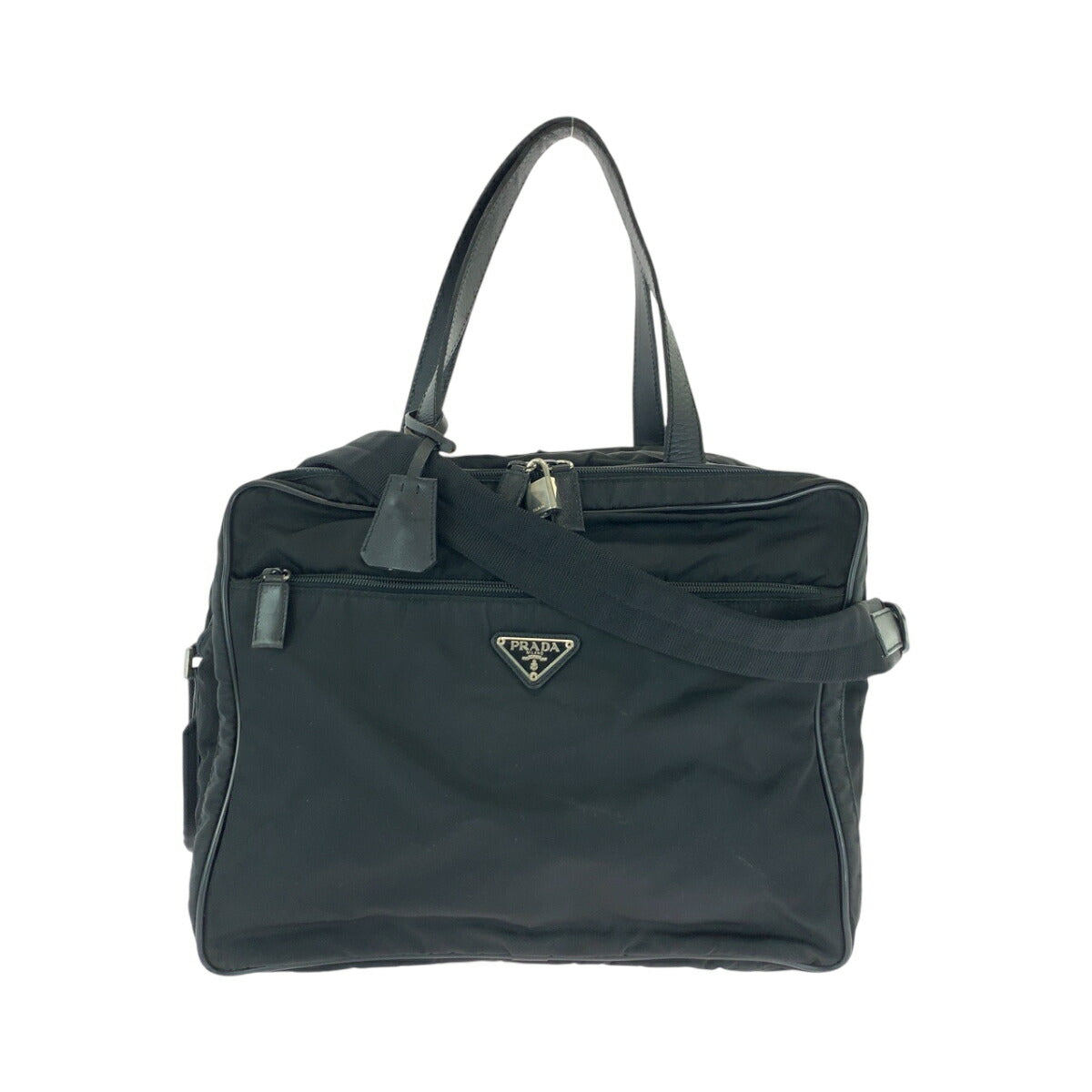 Prada Tessuto Triangle Logo Plate 2way Briefcase V453