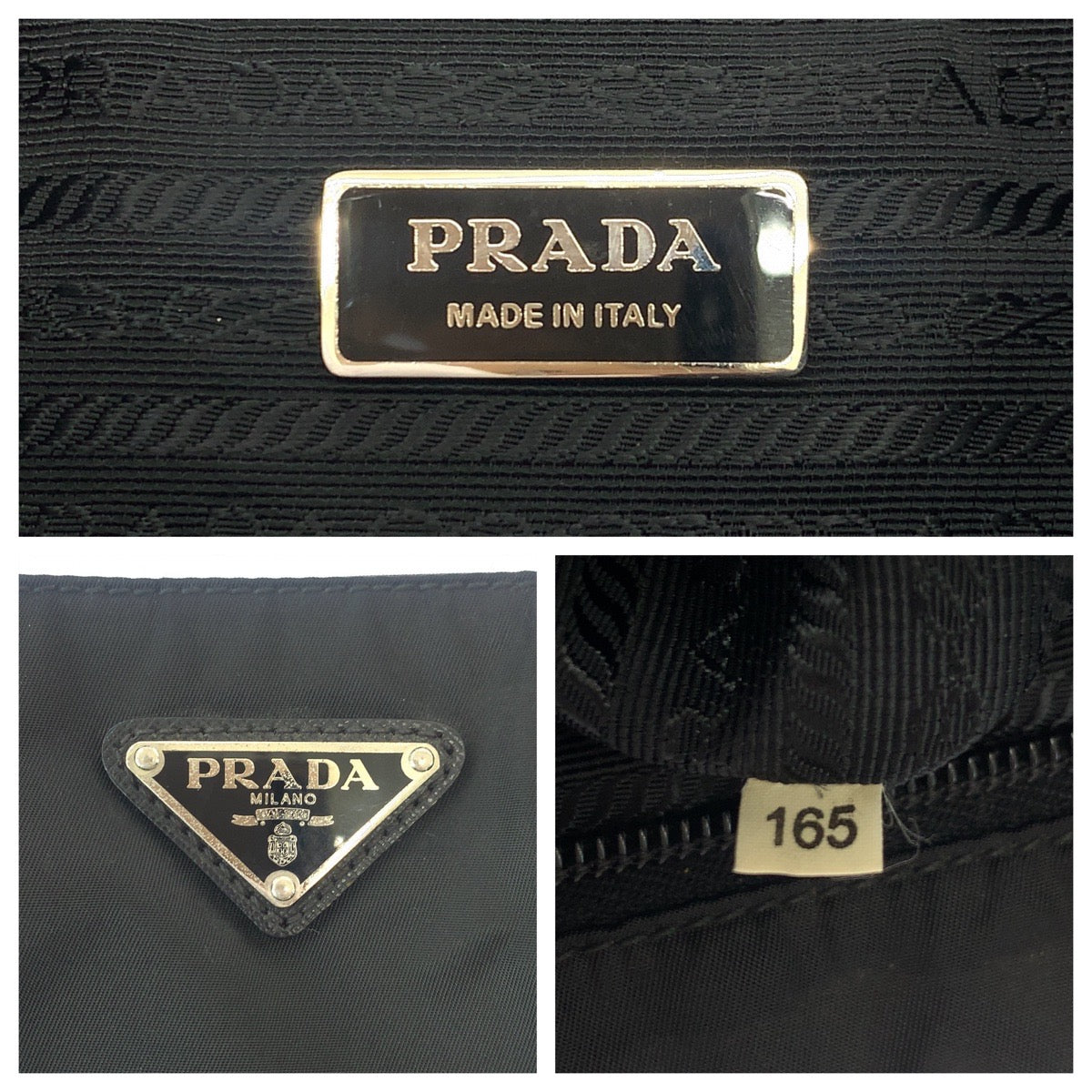 PRADA Shoulder Bag Nylon Black SilverMetal Shoulder Bag pochette Test Triangle With logo mens