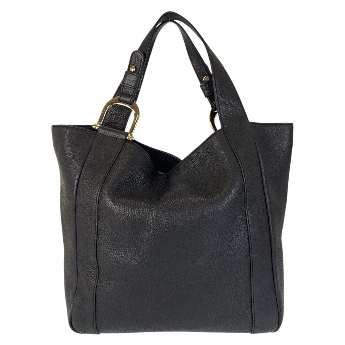 GUCCI Tote Bag 257051 leather Black GoldMetal Tote Bag Shoulder Bag Women(Unisex)
