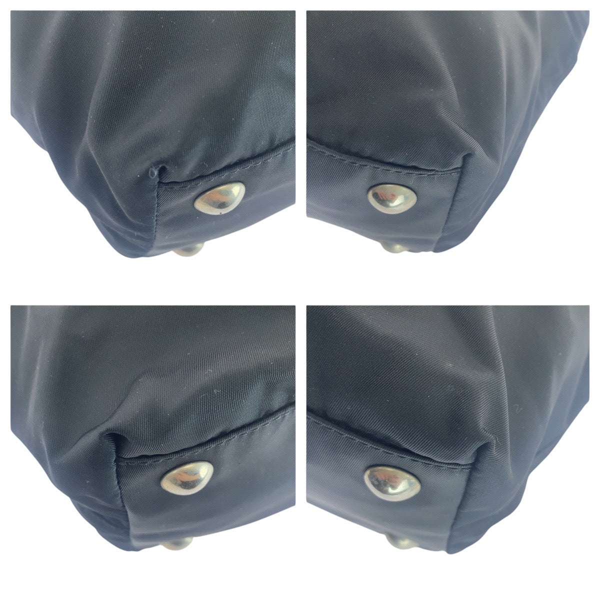 PRADA Tote Bag Nylon, Leather Black SilverMetal Tote Bag Shoulder Bag Test Triangle With logo Women