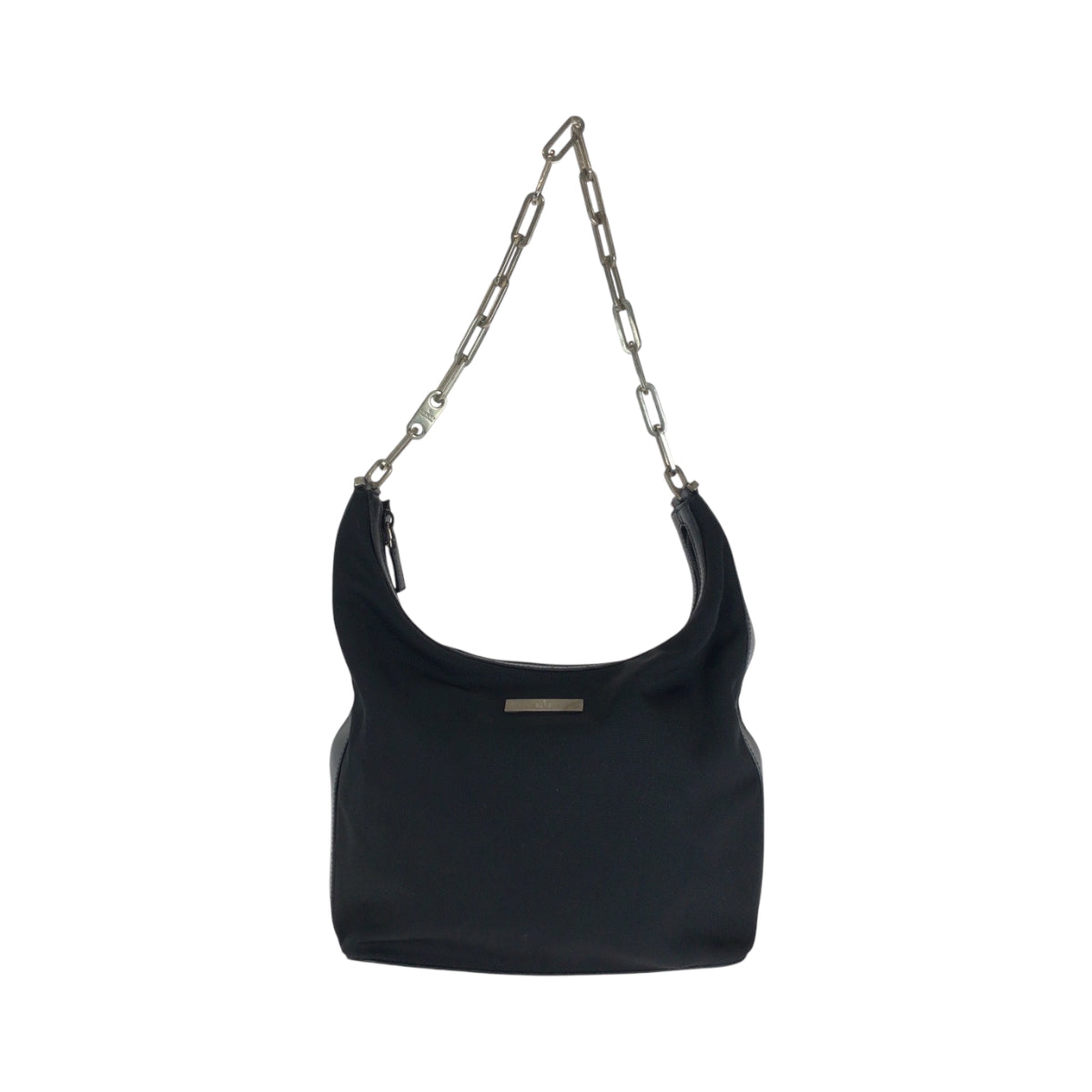 GUCCI Shoulder Bag 001 3374 Nylon Black SilverMetal ChainShoulder Bag Women