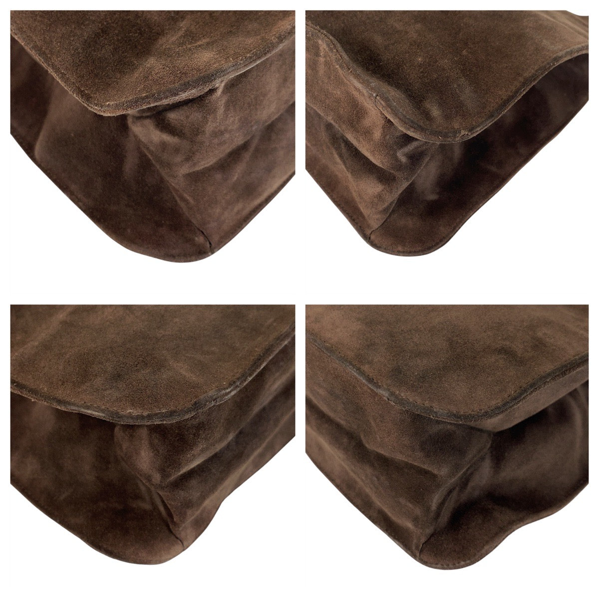 GUCCI Shoulder Bag 001 3167 Suede Brown