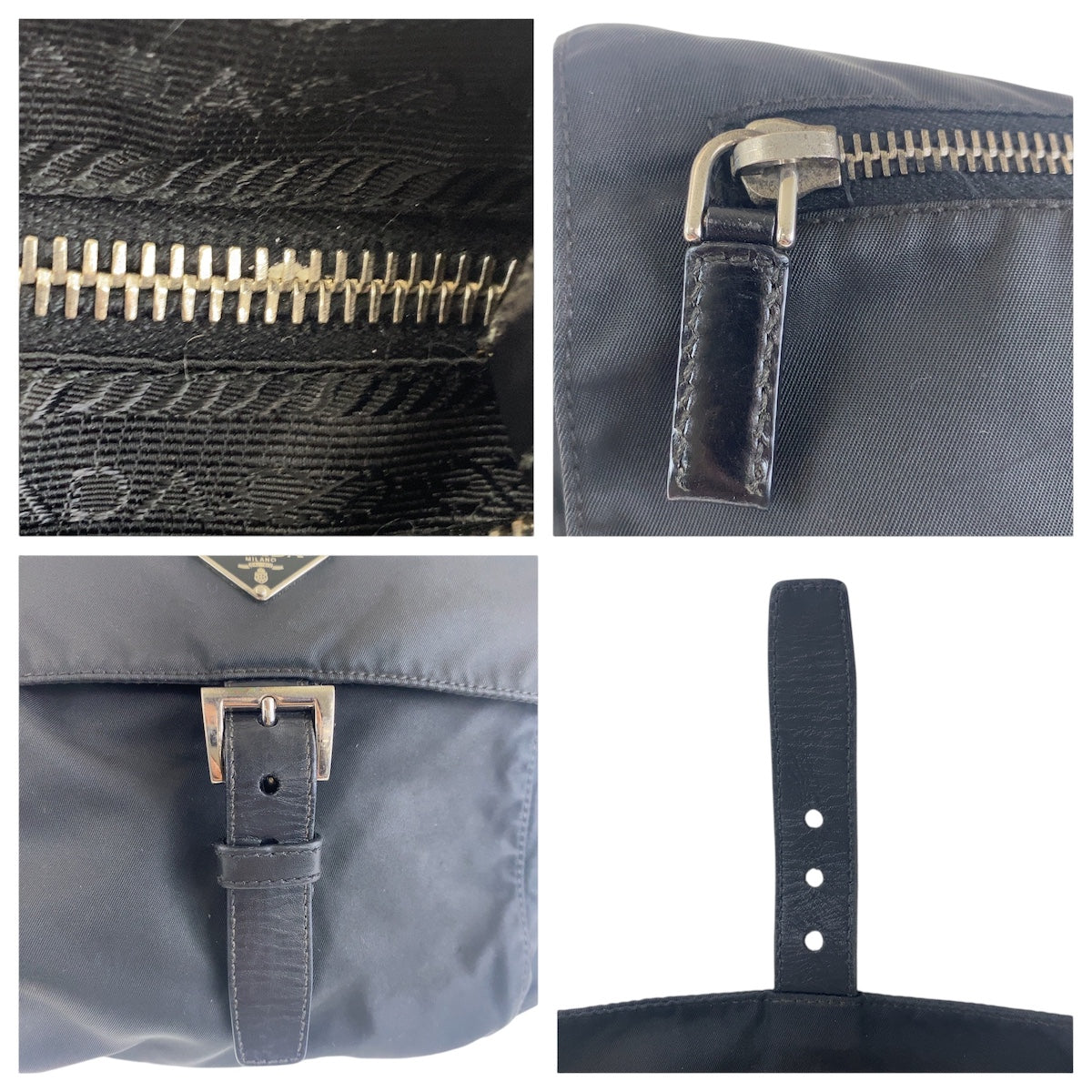 PRADA Shoulder Bag Nylon Black SilverMetal Crossbody Shoulder Bag Unisex Test Triangle With logo mens