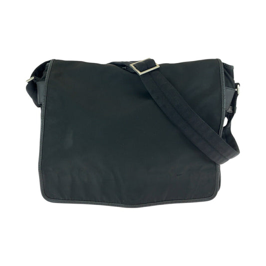 Prada Tessuto Triangle Logo Plate Nylon Shoulder Bag V158