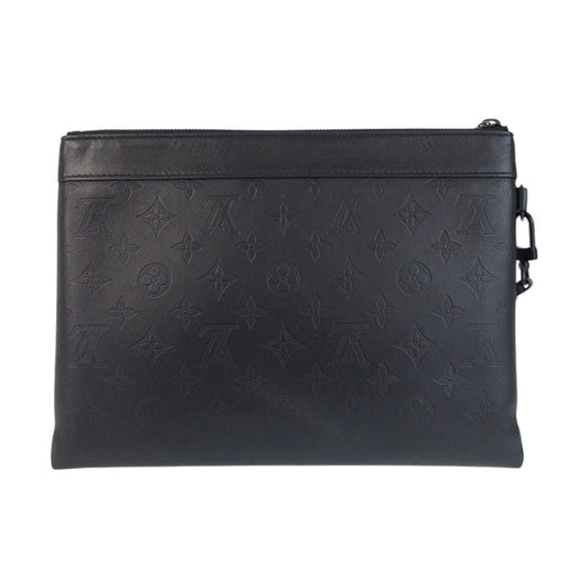 LOUIS VUITTON Clutch bag M81570 leather Noir black Monogram shadow pochette to go