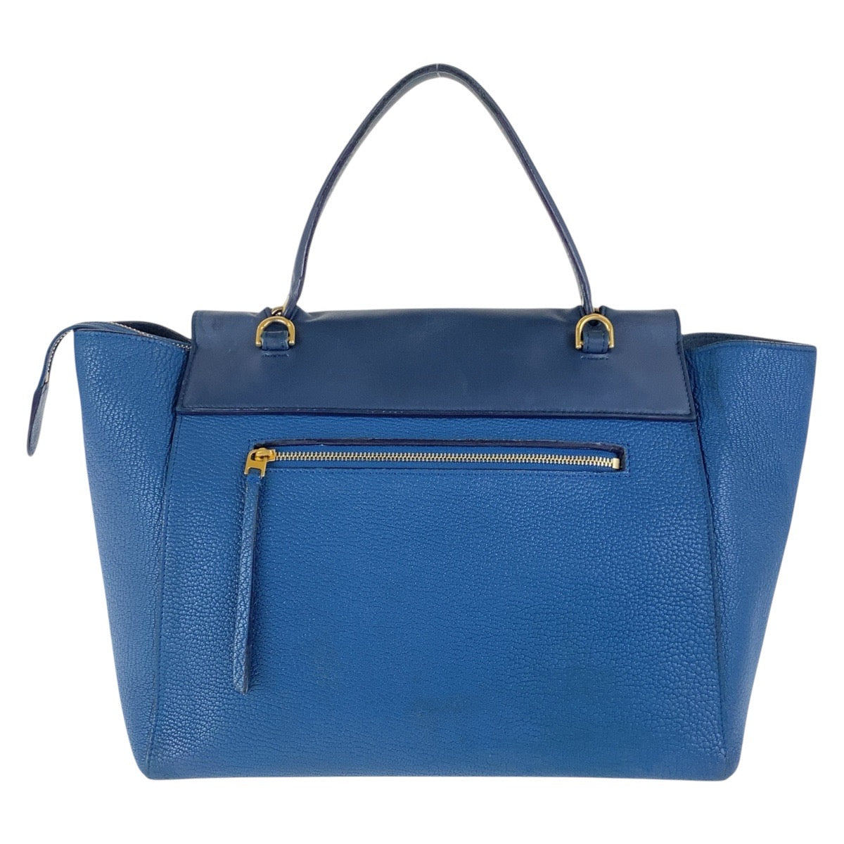 CELINE Handbag leather Blur Navy Gold Metal Handbag Shoulder Bag 2WAY Belt bag Women