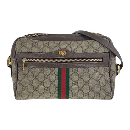 GUCCI Shoulder Bag 517060 GG Supreme canvas, leather Beige Gold Metal Crossbody Shoulder Bag Sherry Line Ophidia Women