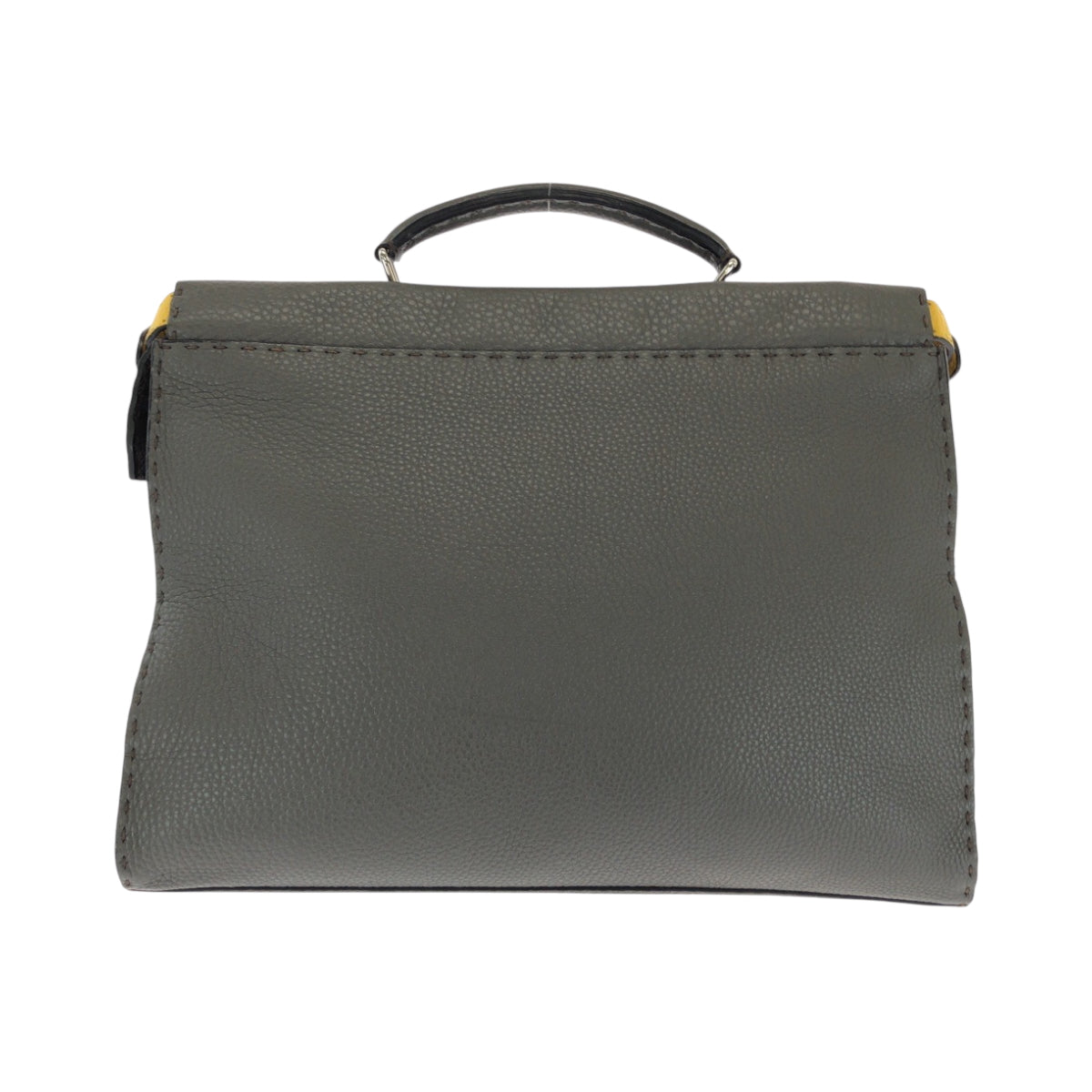 FENDI Shoulder Bag 7VA406 leather Gray Yellow SilverMetal Shoulder Bag Handbag 2way Celeria Peekaboo Fit mens