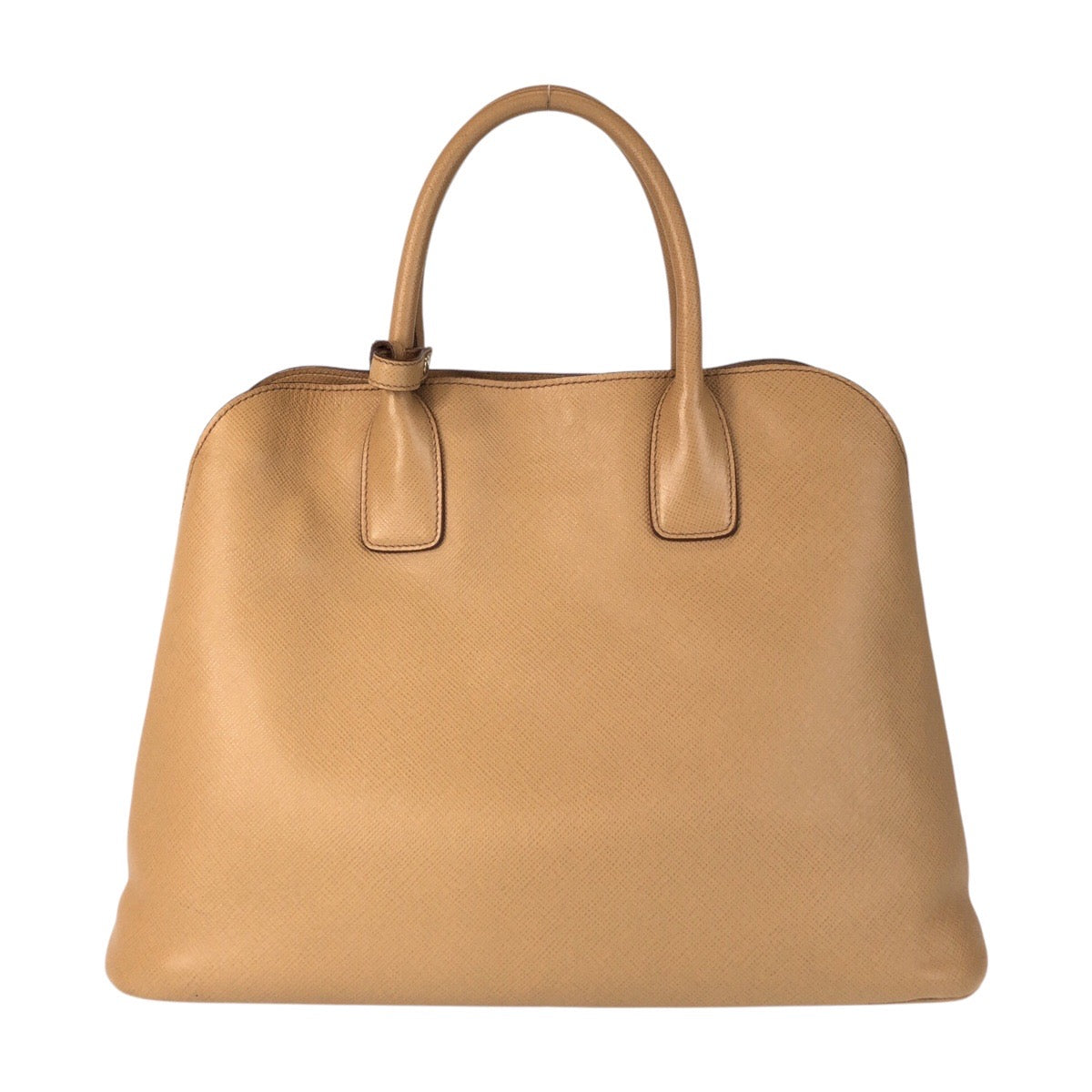 PRADA Handbag leather Beige Gold Metal Handbag Shoulder Bag 2way Safiano Women