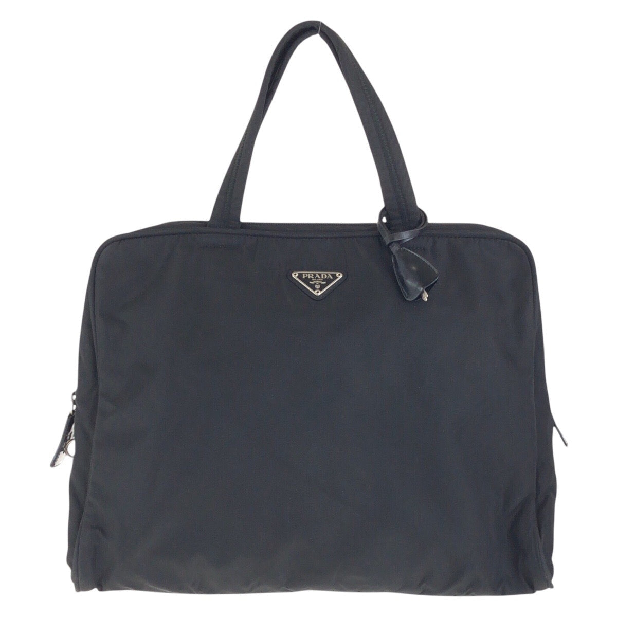 Prada Tessuto Triangle Logo Plate Nylon Handbag