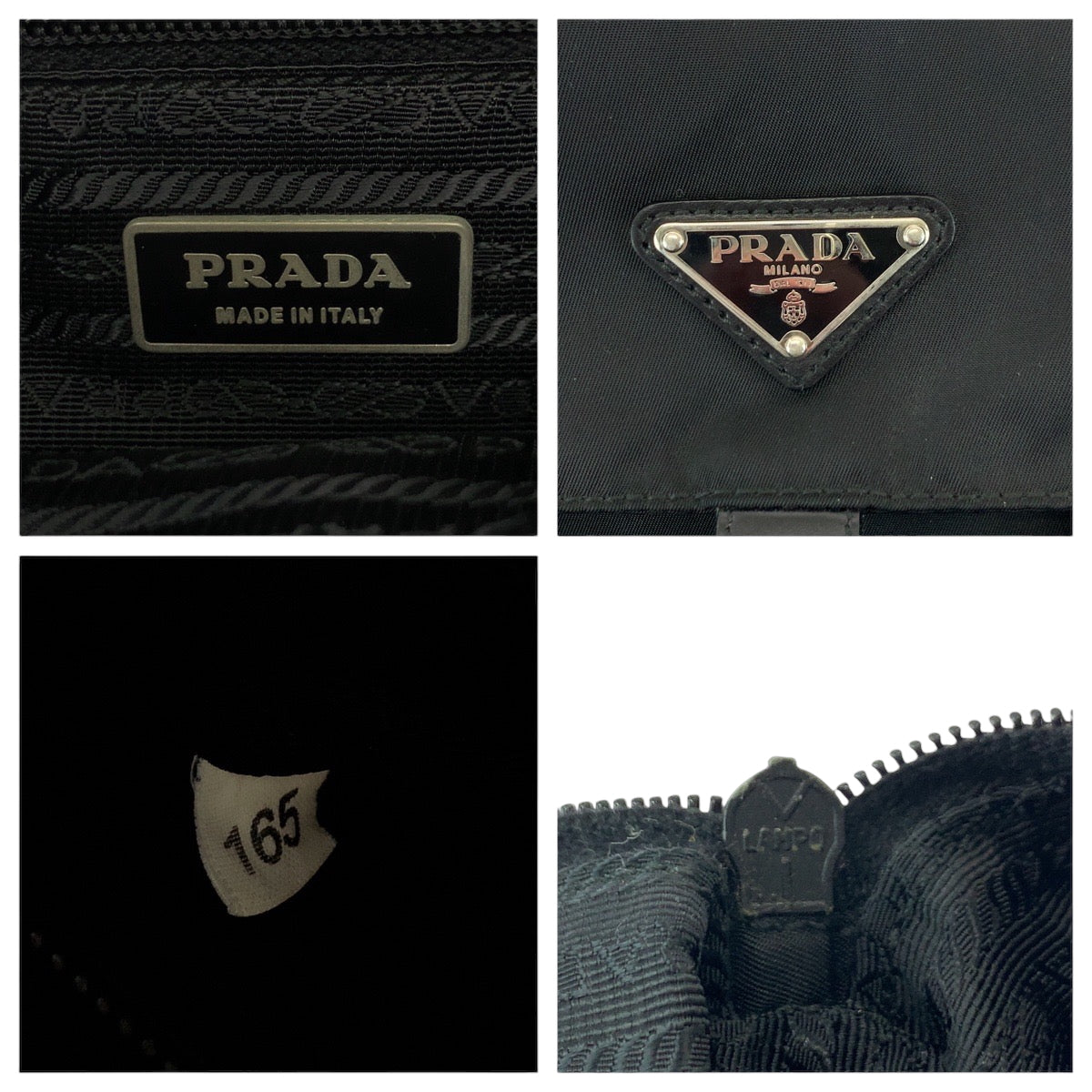 PRADA Shoulder Bag Nylon Black SilverMetal Shoulder Bag pochette Test Triangle With logo mens