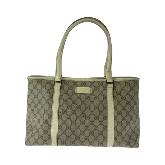 GUCCI Tote Bag 114695 GG Supreme Canvas Beige Ivory SilverMetal Tote Bag Shoulder Bag Women
