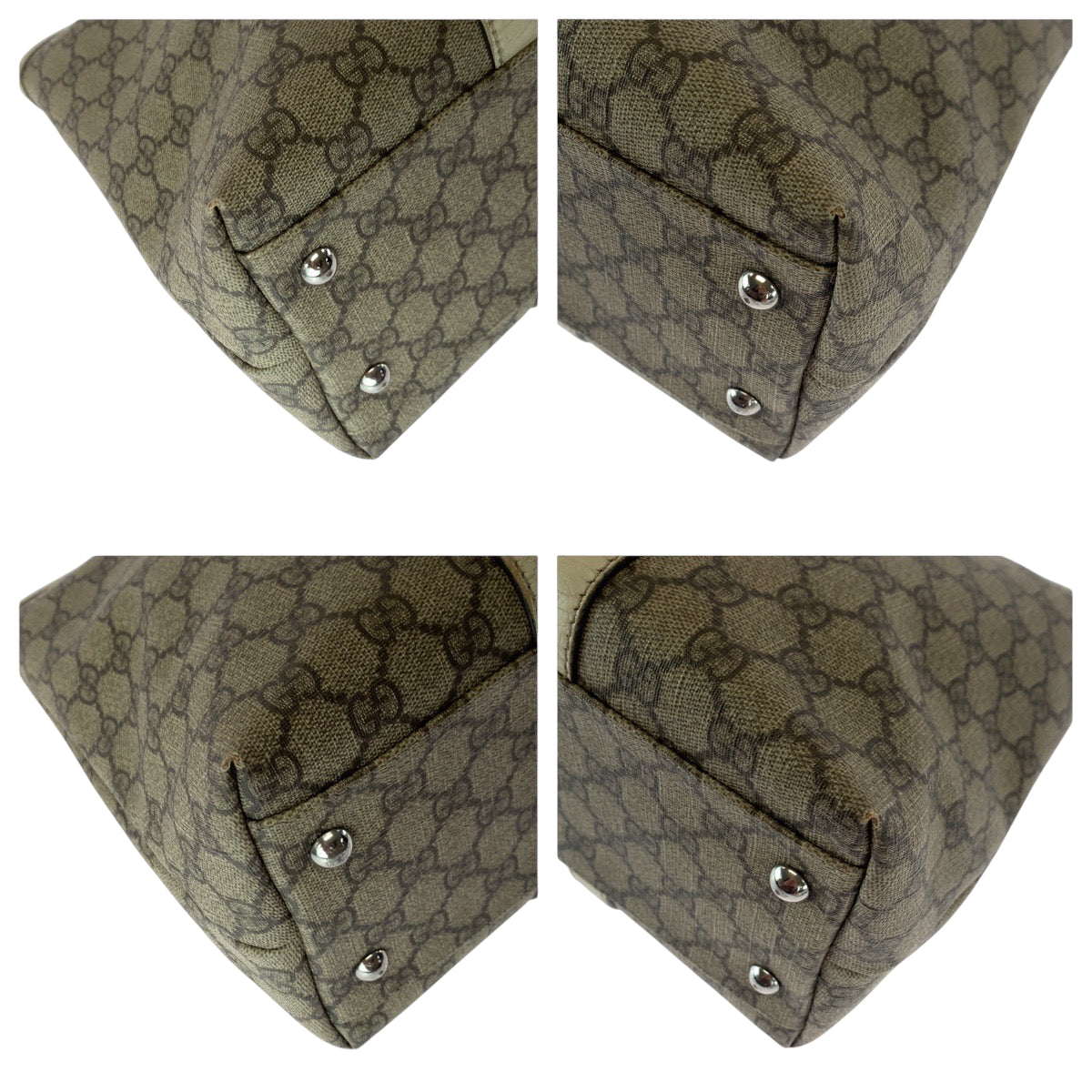 GUCCI Tote Bag 114695 GG Supreme Canvas Beige Ivory SilverMetal Tote Bag Shoulder Bag Women