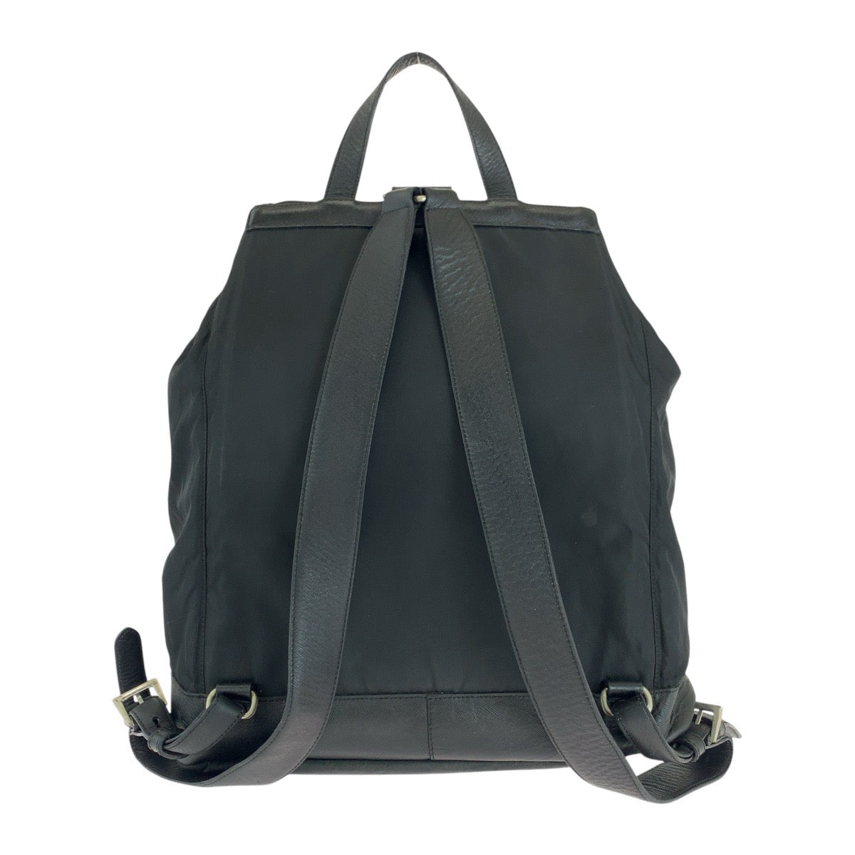 PRADA Backpack Nylon Black SilverMetal Backpack Unisex Test Women