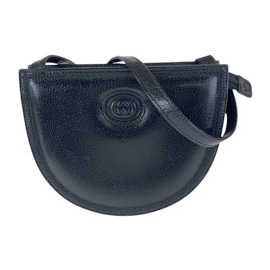 GUCCI Shoulder Bag 007 113 0108 leather Black GoldMetal Crossbody Shoulder Bag Old Gucci Women