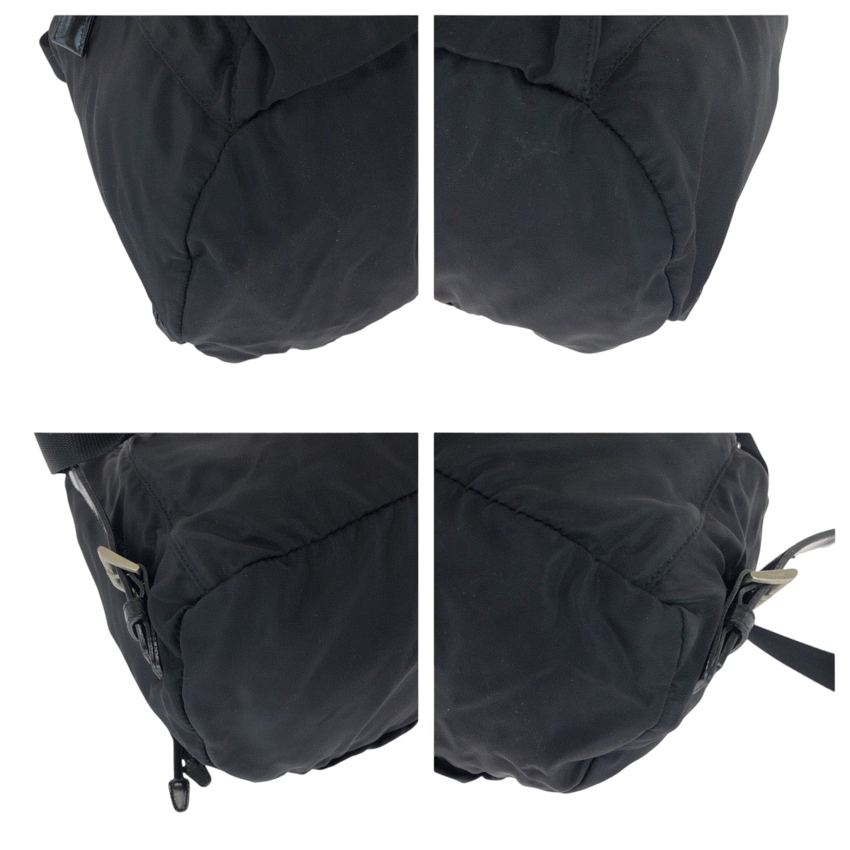PRADA Backpack BZ5827 Nylon Black SilverMetal Backpack Backpack Test Triangle With logo Women