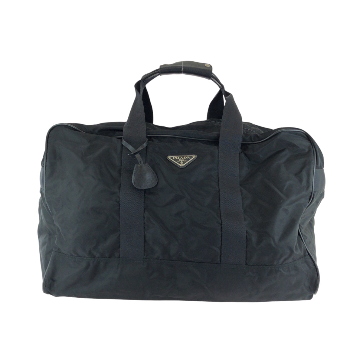 PRADA Boston Duffel bag Nylon Black SilverMetal Boston Duffel bag Handbag Test Triangle With logo mens