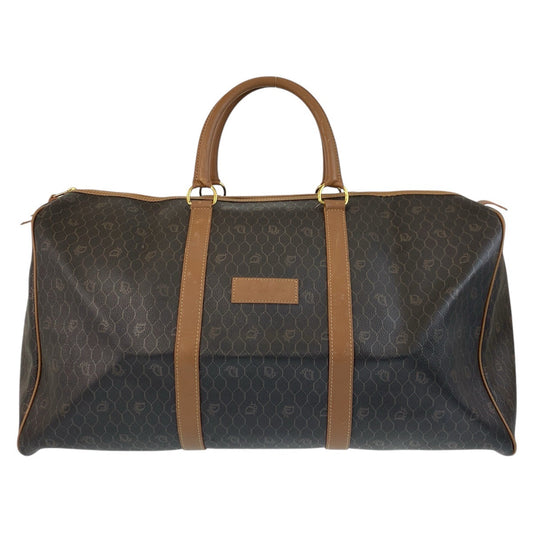 Christian Dior Boston Duffel bag PVC, Leather Brown Gold Metal Boston Duffel bag Handbag Honeycomb Pattern Women